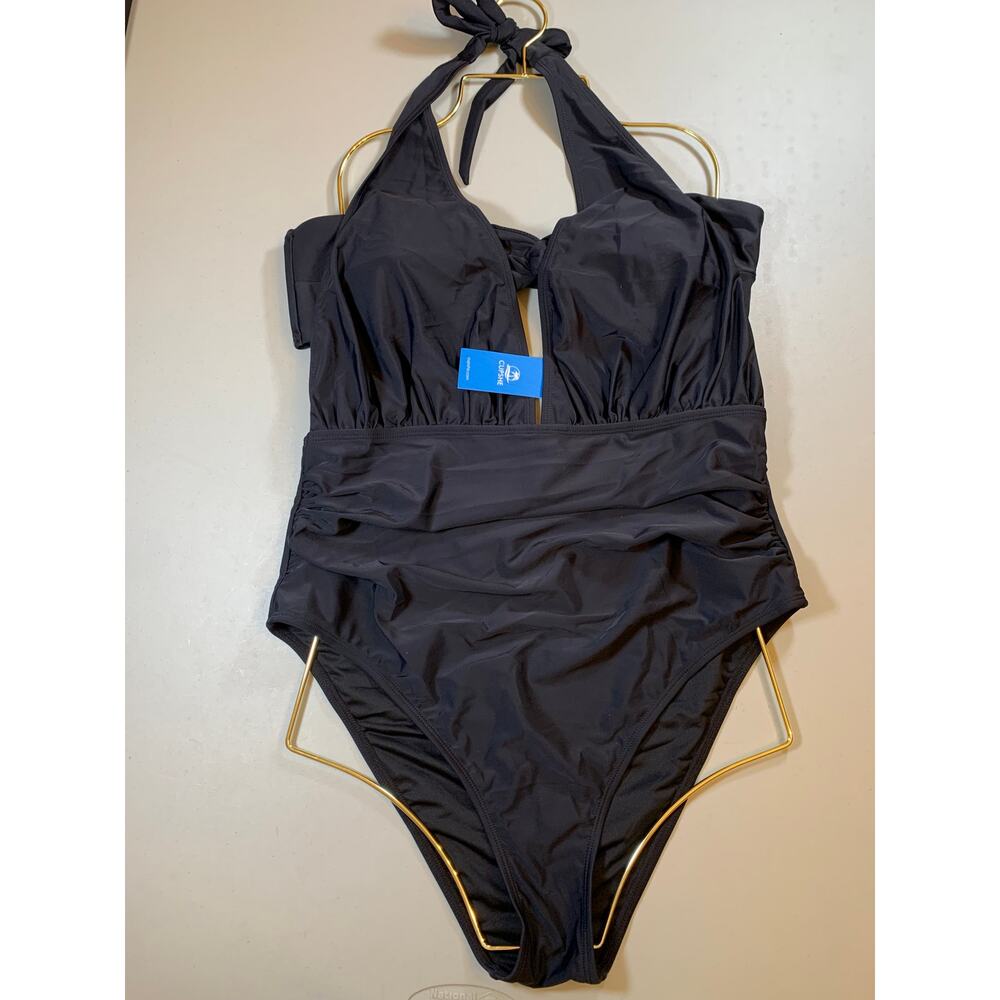 NWT Cupshe Black Halter High Waist Bikini Set Size XL